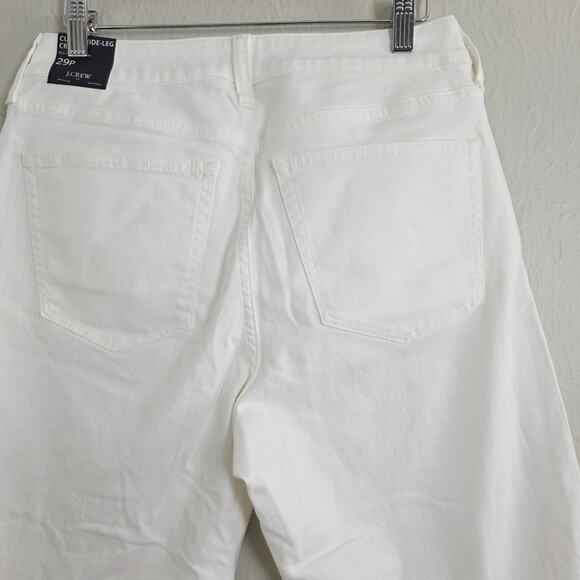 NEW J. Crew Curvy Wide Leg Crop High Waist White Denim Jeans - Picture 11 of 12